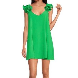.Belle Kelly Green Badgley Mischka Mini Dress 10